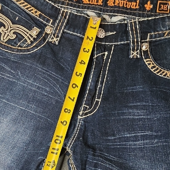 Rock Revival Dark Blue Jeans with Tan Stitching - Picture 13 of 13